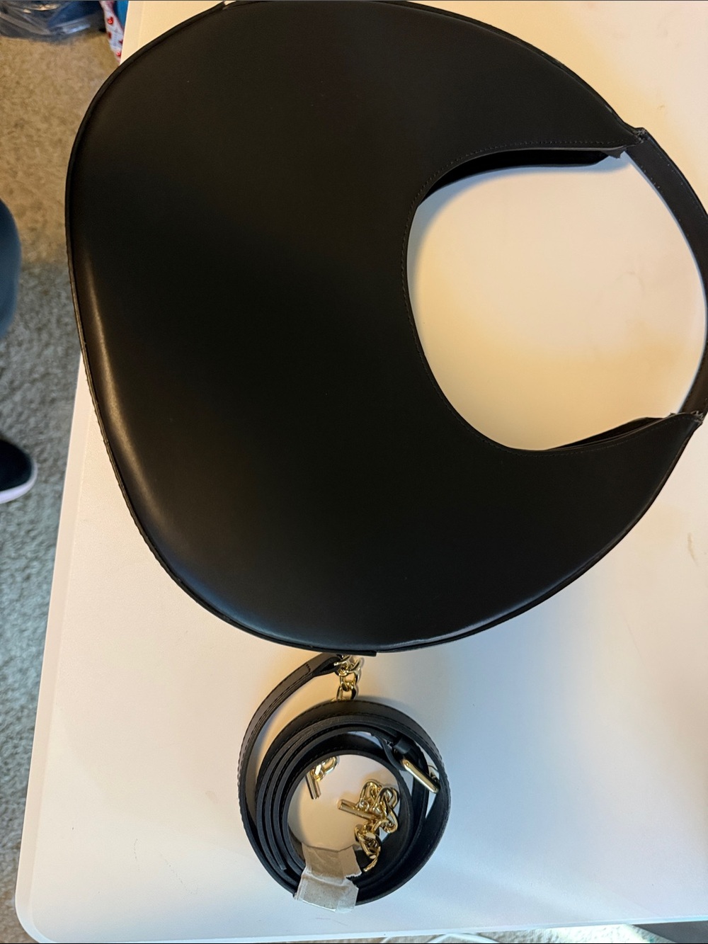 Classic Black Mini Shoulder Bag with Gold Hardware (some damage on handle)